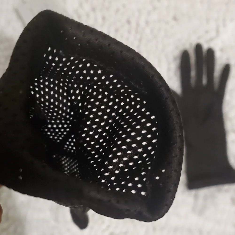 Vintage Black Nylon Gloves